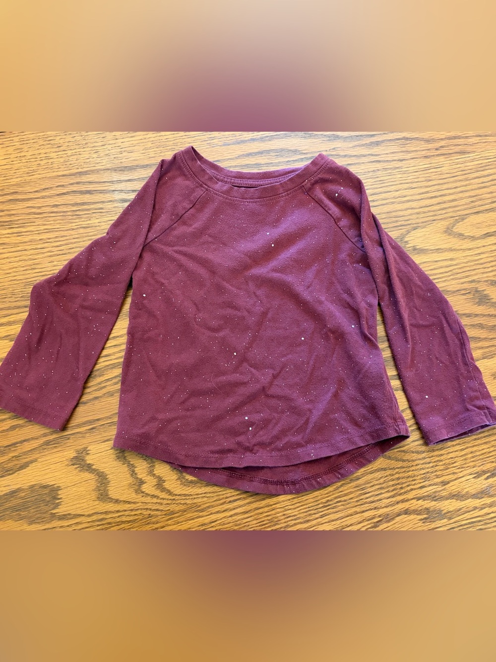 Kid’s Sparkly Burgundy Long-Sleeve Tee